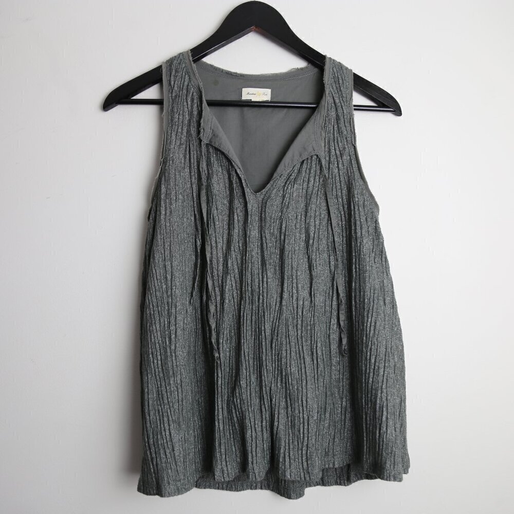 Anthropologie Meadow Rue Pleated Swing Crinkle Knit Lined Tank Top Size XS